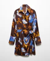 Mango Women's Printed Satin Dress