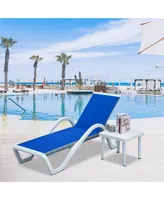 Simplie Fun Aluminum Adjustable Pool Chaise Lounge Set