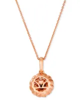 Le Vian Chocolate Diamond & Nude Diamond Flower Adjustable 20" Pendant Necklace (7/8 ct. t.w.) in 14k Rose Gold