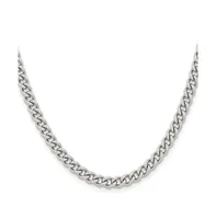 Chisel Stainless Steel 5.3mm Round Curb Chain Necklace