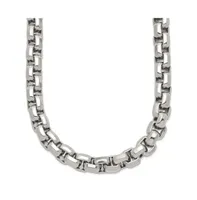 Chisel Stainless Steel Polished 24 inch Fancy Rolo Chain Necklace