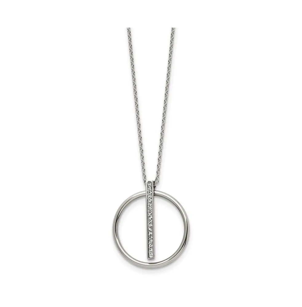 Chisel Preciosa Crystal Pendant Cable Chain Necklace
