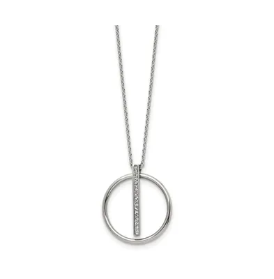 Chisel Preciosa Crystal Pendant Cable Chain Necklace