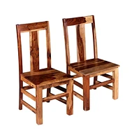 Dining Chairs 2 pcs Solid Sheesham Wood