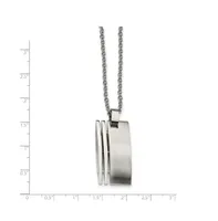 Chisel Stainless Steel Brushed Pendant on a Cable Chain Necklace