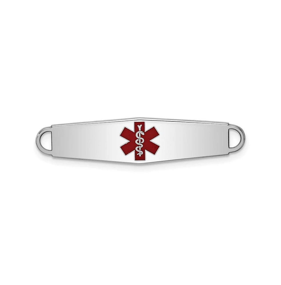 Sterling Silver Rhodium-plated Medical Id Plate Bracelet