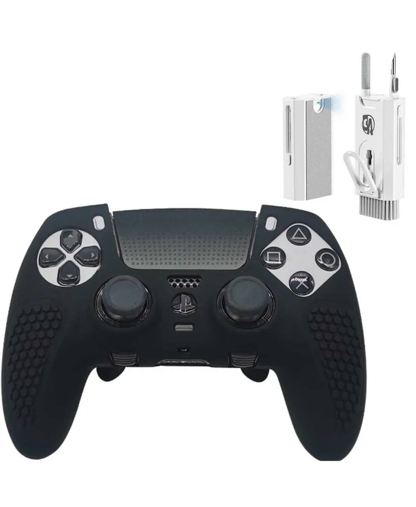 Bolt Axtion PS5 DualSense Edge Controller,Anti-Slip Protector Skin and 10 Thumb Grip Caps black With Bundle