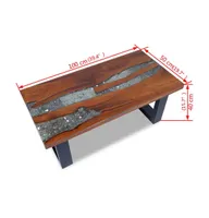 Coffee Table Teak Resin 39.4"x19.7"