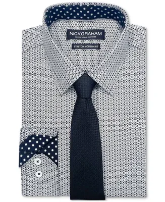 Nick Graham Men's Star Mosaic Dress Shirt & Tie Set