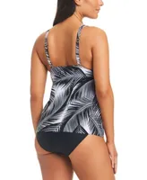 Beyond Control Womens Giving Attitude Tropical Print Tankini Top High Waist Bottoms