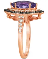 Le Vian Grape Amethyst (1-3/8 ct. t.w.) & Diamond (3/8 ct. t.w.) Marquise Halo Ring in 14k Rose Gold