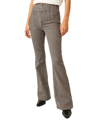 Free People Women's Cotton-Blend Jayde Flare Railroad Jeans