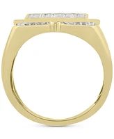 Men's Diamond Square Cluster Ring (1/2 ct. t.w.) in Sterling Silver & 14k Gold-Plate