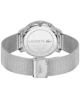 Lacoste Men's Replay Multifunction Silver-tone Stainless Steel Mesh Bracelet Watch 44mm