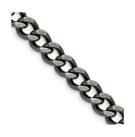 Chisel Stainless Steel Antiqued 6.7mm Curb Chain Necklace