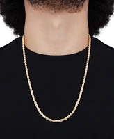 Rope Link 26" Chain Necklace in 18k Gold-Plated Sterling Silver, 4mm