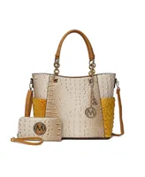 Mkf Collection Merlina Crocodile-Embossed Tote Bag with Wallet by Mia K