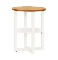 Lamp Table 15.7"x19.7" Solid Oak Wood