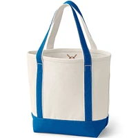 Lands' End Natural 5 Pocket Open Top Canvas Tote Bag