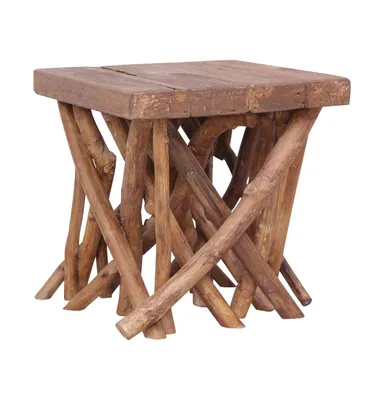 Log Coffee Table 15.7"x15.7"x15.7" Solid Wood