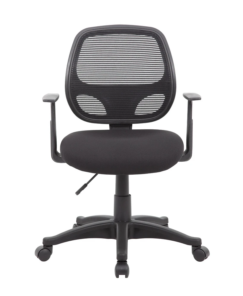 Boss Office Products 35-40" Polyester Commercial Grade Mesh Task Chair with T-Arms