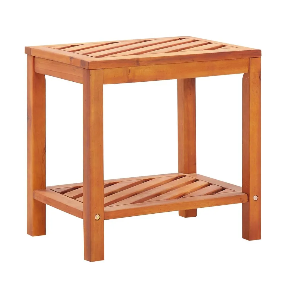 Side Table Solid Acacia Wood 17.7"x13"x17.7"