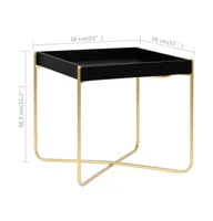 Side Table Black and Gold 15"x15"x15.2" Mdf