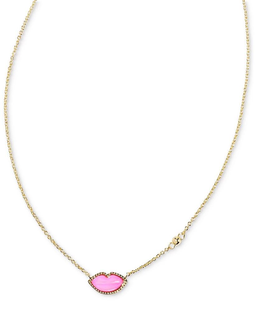 Kendra Scott Gemstone Lips 18" Adjustable Reversible Pendant Necklace