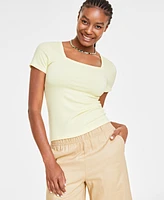 Women's Knit Square-Neck Top, Created for Macy's