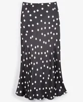 Women's Dot-Print Midi Slip Skirt, Created for Macy's