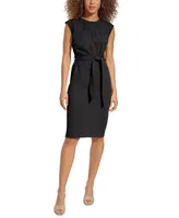 Calvin Klein Women's Sleeveless Belted Sheath Dress