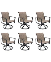 Wythburn Mix and Match Sleek Sling Outdoor Swivel Chairs, Set of 6, Created for Macy's