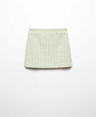 Mango Women's Check Tweed Miniskirt