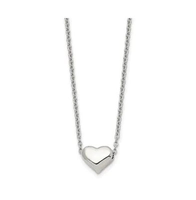 Chisel Heart 16.5 inch Cable Chain Necklace