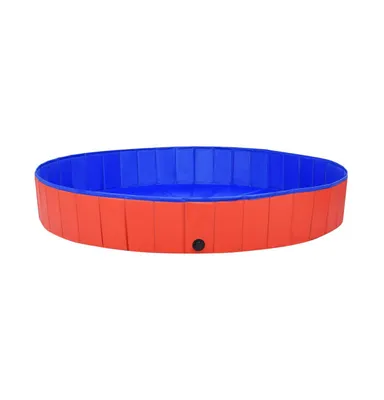 Foldable Dog Swimming Pool Red 78.7"x11.8" Pvc