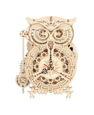 Diy 3D Moving Gears Puzzle - Owl Clock - 161 pcs