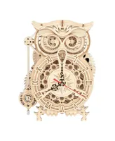 Diy 3D Moving Gears Puzzle - Owl Clock - 161 pcs