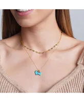 The Lovery Turquoise Heart Charm 14K Gold