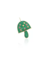 The Lovery Malachite and Gemstone Mushroom Charm 14K Gold