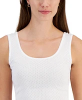 Charter Club Women's Cotton Pointelle Tank Top 100181118, Created for Macy's