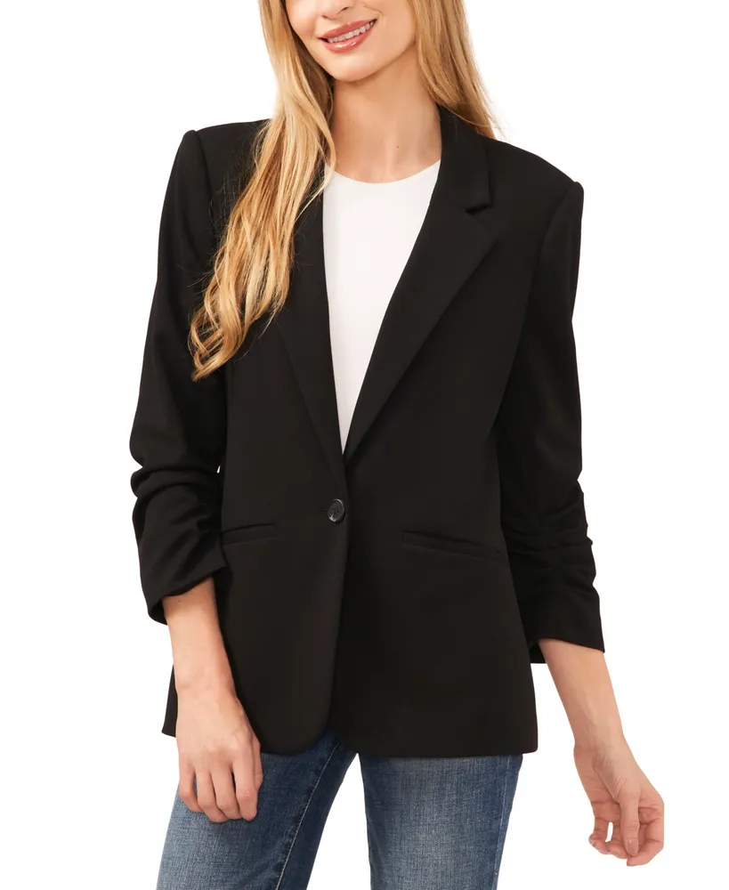 CeCe Women's Relaxed 3/4 Sleeve Twill Blazer