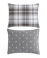 Closeout! Eddie Bauer Alder Plaid Charcoal Duvet Set, King