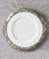 American Atelier Keaton Serveware Embossed Charger Plates Set of 4