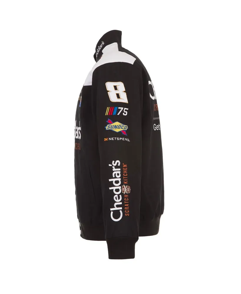 Men's Jh Design Black Kyle Busch Cheddar's Twill Uniform Full-Snap Jacket