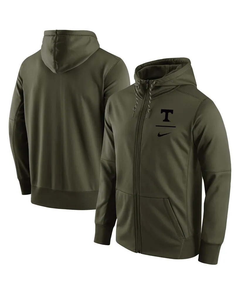 Men's Nike Olive Tennessee Volunteers Tonal Logo Stack Performance Full-Zip Hoodie