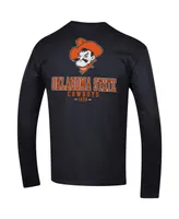 Men's Champion Black Oklahoma State Cowboys Team Stack Long Sleeve T-shirt