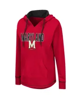 Women's Colosseum Red Maryland Terrapins Tunic Pullover Hoodie