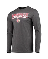 Men's Concepts Sport Red, Heathered Charcoal Distressed Louisville Cardinals Meter Long Sleeve T-shirt and Pants Sleep Set