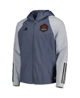 Men's adidas Charcoal Houston Dynamo Fc All-Weather Raglan Hoodie Full-Zip Jacket