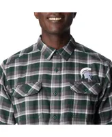 Men's Columbia Green Michigan State Spartans Flare Gun Flannel Long Sleeve Shirt